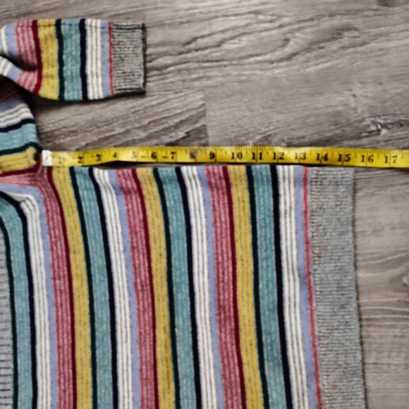 Talbots Petites Rainbow Stripe Sweater Womens Mp Gray Boatneck Cashmere Blend - Picture 6 of 7